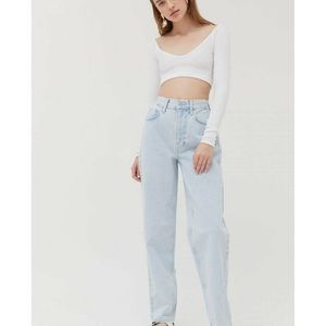 BDG UO stonewash High rise baggy 28 29 long read